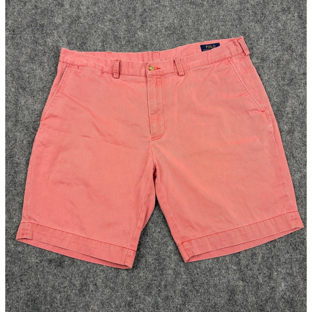 Polo Ralph Lauren Mens Classic Fit 9 Inch Chino Shorts Salmon Pink Coral Size 38